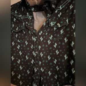 Kids Cactus Print Button Down Shirt